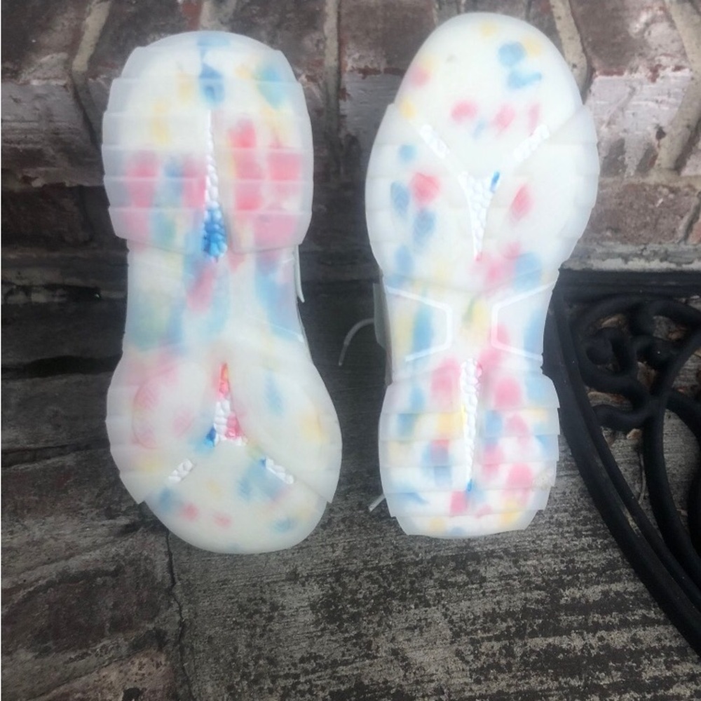 Unisex Lace-Up/Slip-On Sneakers - Colorful Confetti Design (Women’s Size 7) - Picture 6 of 11